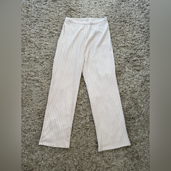 Cream Ribbed Long Sleeve Pajama Set - Picture 3 of 3